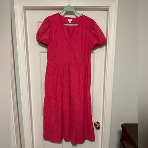 J Crew Factory pink eyelet dress